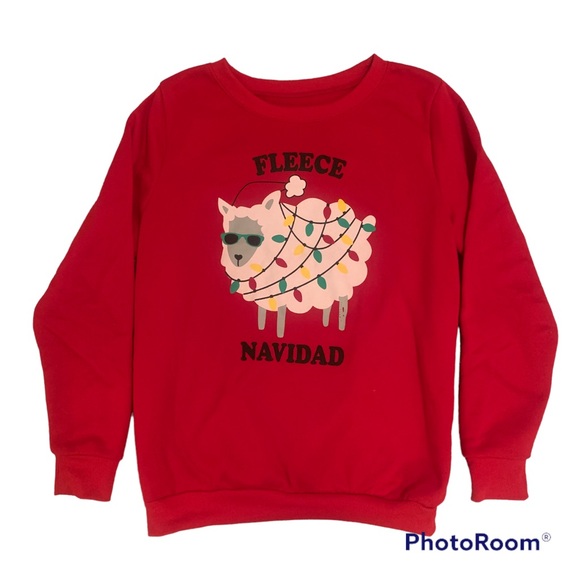 Ugly Christmas Sweater Tops - Ugly Christmas Sweater. Fleece Navidad Sheep Sweatshirt. Sz M
